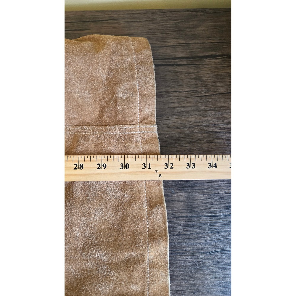 Wilsons Leather M. Julian Mens XL Tan Brown Suede Leather Button Car Coat Jacket - Picture 8 of 8